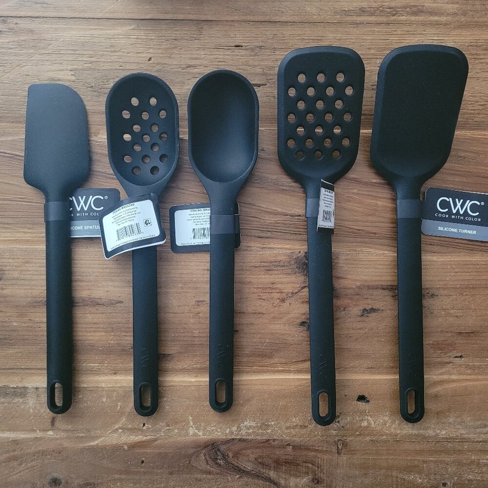 Set of 5 Black Silicone Kitchen Utensils